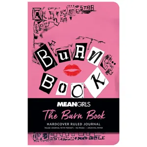 Insight Mean Girls: The Burn Book Hardcover Ruled Notebook Journal - 192 Pages, Flat Open, Ribbon Marker, Literature & Art Themed Composition Notebook