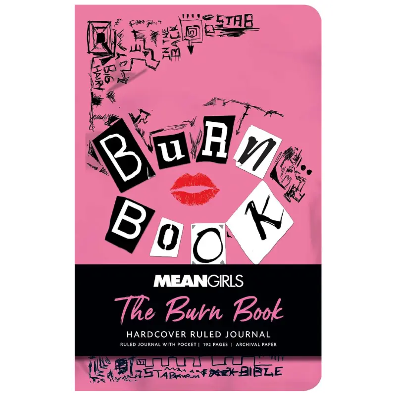 Insight Mean Girls: The Burn Book Hardcover Ruled Notebook Journal - 192 Pages, Flat Open, Ribbon Marker, Literature & Art Themed Composition Notebook
