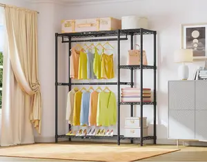 VPX2 Expandable Clothes Rack Adjustable from 3'3" to 4'8" Heavy Duty Garment Racks