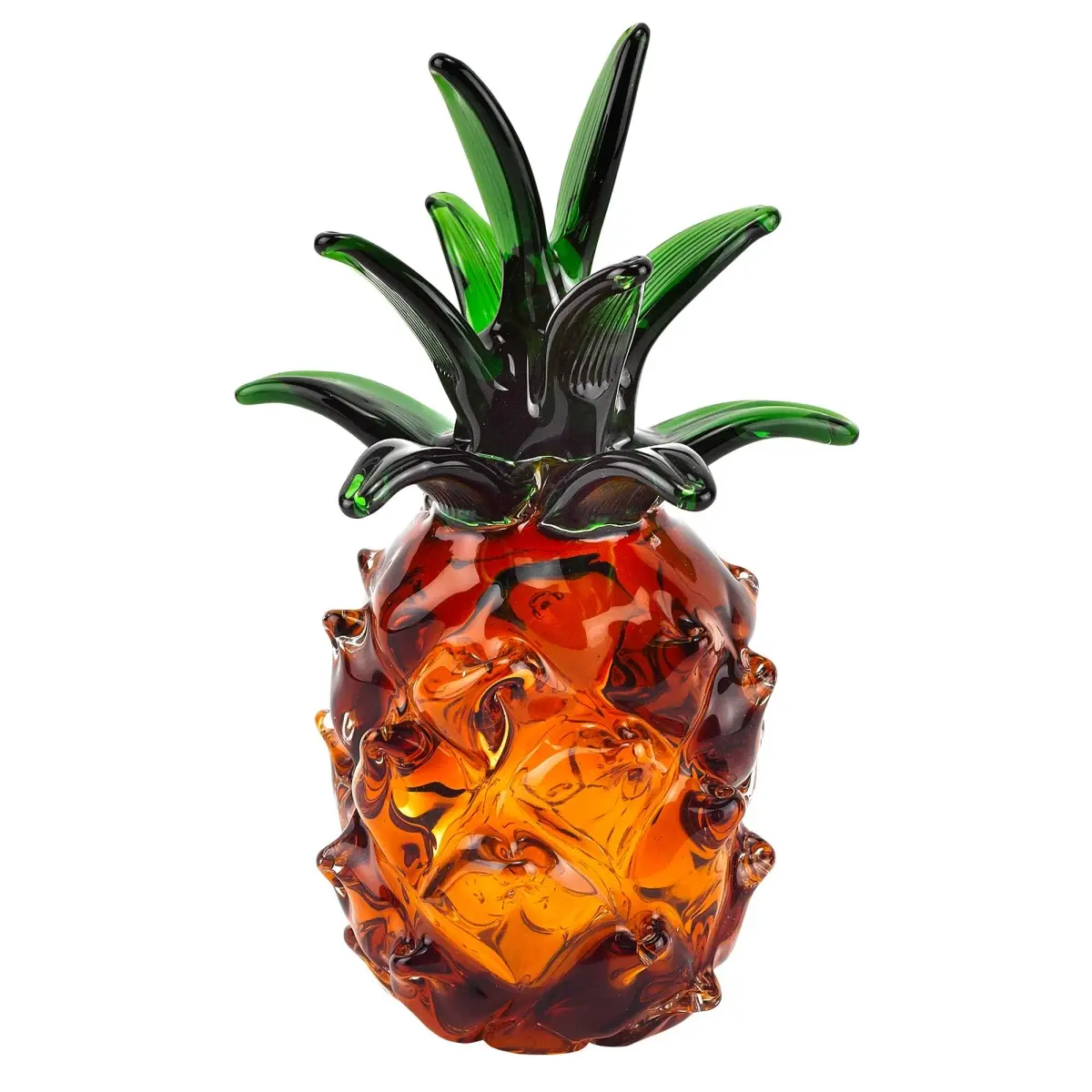 HomeRoots 376132 10 in. Mouth Blown Pineapple Art Glass