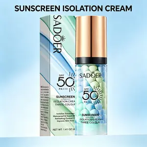 SPF 50+ PA+++ 3-in-1 Sunscreen Isolation Cream, ColorCorrector Face Primer, Pre-Makeup Base for Oil Control,Moisturizing & Pore-Blurring, Luminous Even Skin Tone