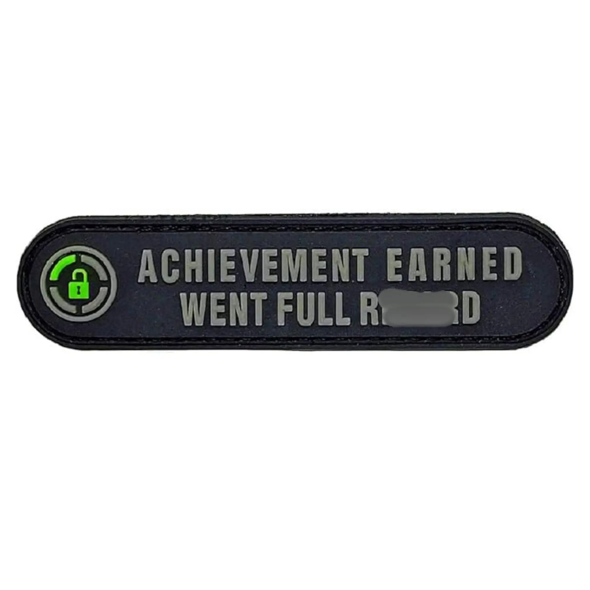 Achievement Earned Patch (PVC- Hook Fastener Backing- 3.5 X 0.75 -) Durability Convenience Decorative Customizable