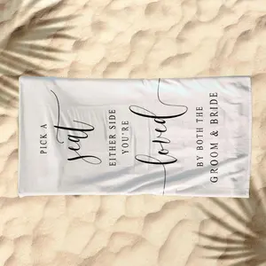 1 piece Seat Arrangement for the Bride and Groom at the Wedding Ceremony themed beach towel - Multi-functional Beach Towel, Soft Polyester Fiber, suitable for Beach, Camping, Birthday, Quick-dry and Absorbent, Machine Washable, Perfect Holiday Gift