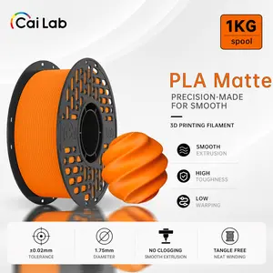 Cailab PLA Matte  3D Printer Filament 1.75mm, 1KG Spool, Smooth Matte Finish, Low Warp, Easy to Print, High Precision Filament for FDM 3D Printers, Models, Crafts & Prototypes