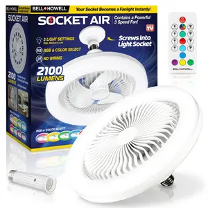 Bell+Howell Socket Air - Light Socket Fan Light with RGB Color Changing Bell+Howell Socket Air - Light Socket Fan Light with RGB Color Changing