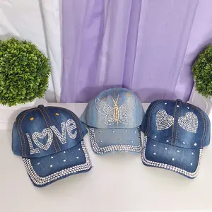Women's Glitzy Baseball Cap - Butterfy, Hearts and Kitty Cat Hats