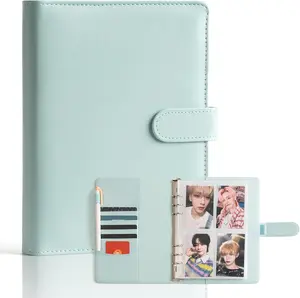 A5 Kpop Photocard Binder with 30 Pack 4-Pocket Card Pages, 6 Ring A5 Binder Card Collector Album with 240 Card Slots,PU Leather Binder Cover with Magnetic Buckle Closure for Organizing Trading Card
