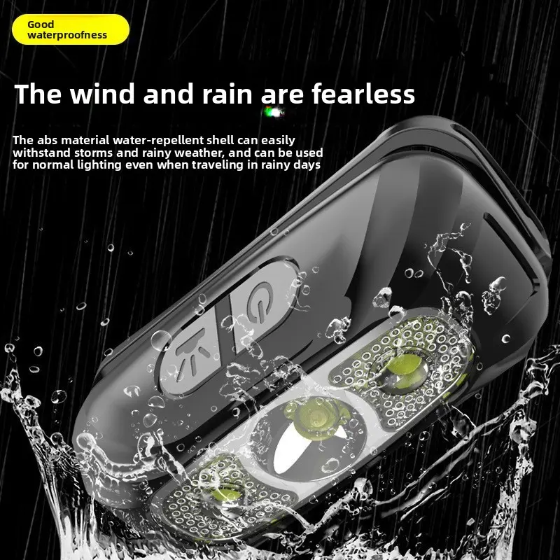 New LED Headlamp Wave Induction Headlamp USB Rechargeable Head-Mounted Night Running Fishing Mini Headlamp