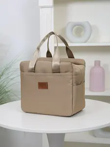 New thick color lunch box bag, durable lunch bag, lunch bag, tote bag, aluminum foil lining, zipper closure, large capacity work and picnic tote bag