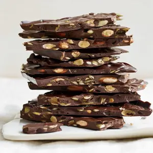Asher's Chocolates Dark Chocolate Almond Bark - Crunchy Nuts in Smooth Dark Chocolate - Gluten-Free Kosher Certified Snack - Made in the USA 16 oz