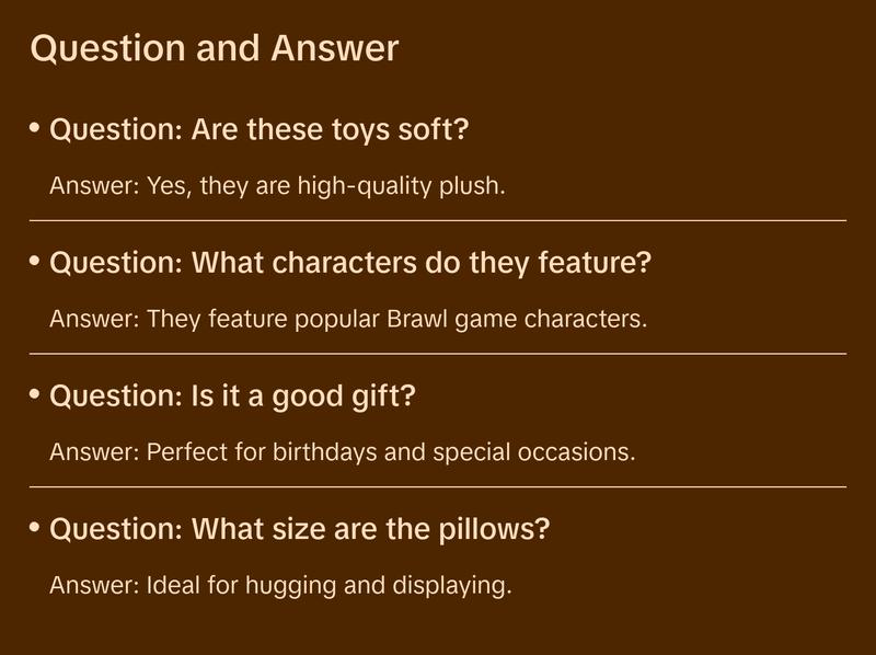 Brawl Stars Toy Stuffed Pillow Dolls l Game Characters for Children l Perfect Birthday Gift