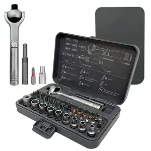 40 in 1 ratchet screwdriver set, with detachable handle, 180 ° ratchet head, 45 tooth mechanism, magnetic tool kit, with computer case, electronic repair, perfect for home, DIY, and maintenance