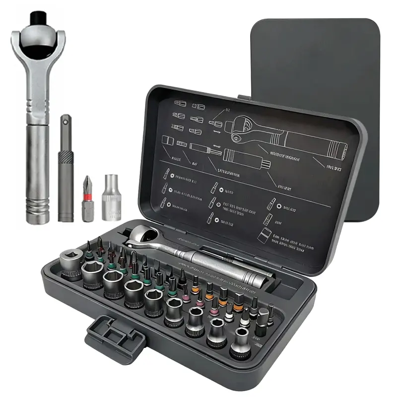 40 in 1 ratchet screwdriver set, with detachable handle, 180 ° ratchet head, 45 tooth mechanism, magnetic tool kit, Magnetic Screwdriver Tools, with computer case, electronic repair, perfect for home, DIY, and maintenance