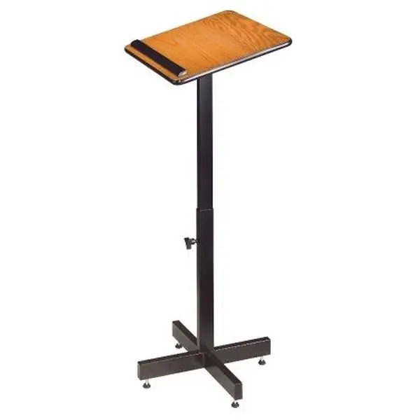 Oklahoma Sound 70-MO Steel Adjustable Height Speaker Stand - Medium Oak, 16" x 20" Reading Surface, 30-44 Inches Height Range, Minor Assembly Required for Speakers