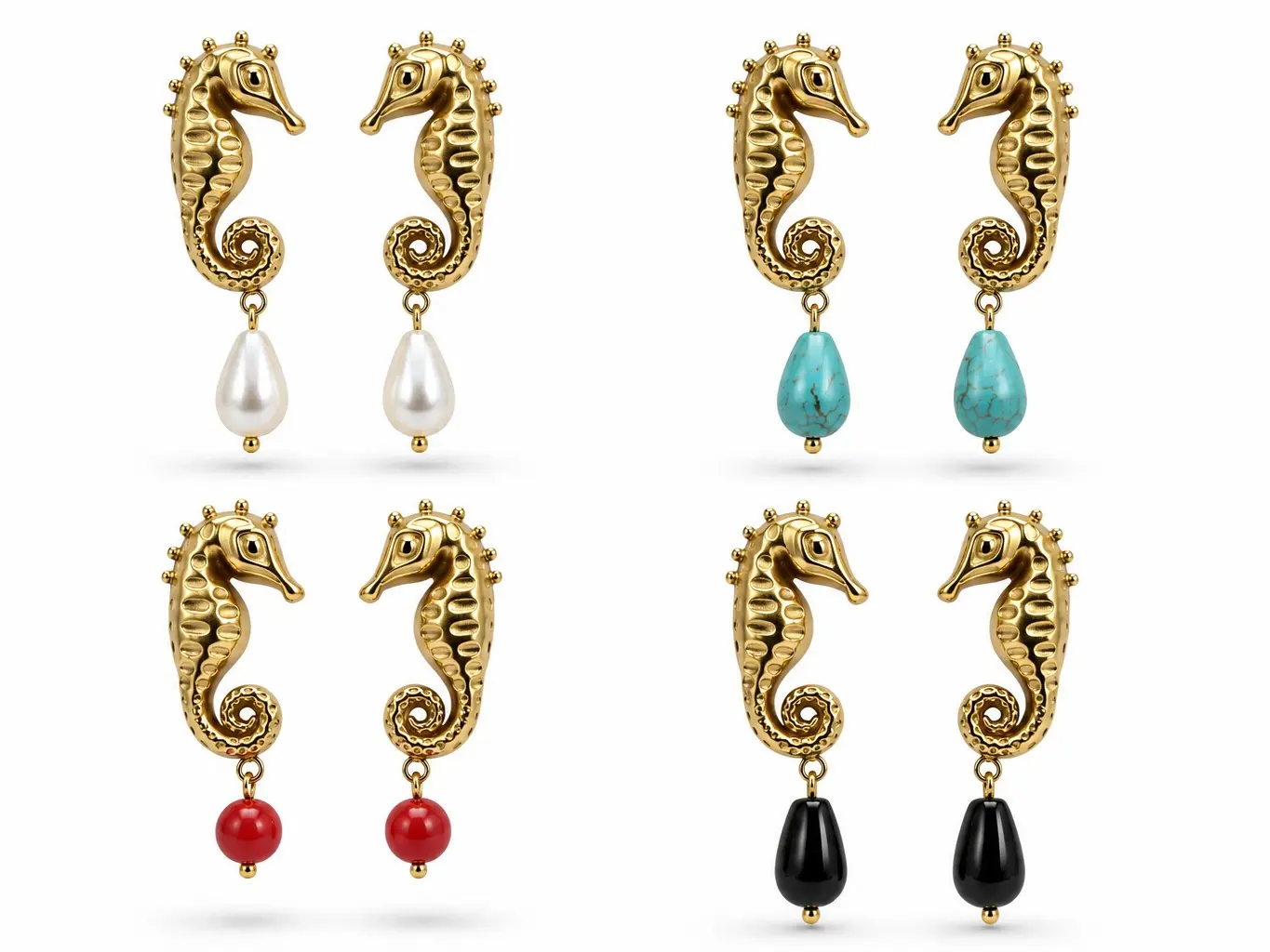 SeaHorse Earrings - Decorative Design, Elegant Style for Everyday Wear
