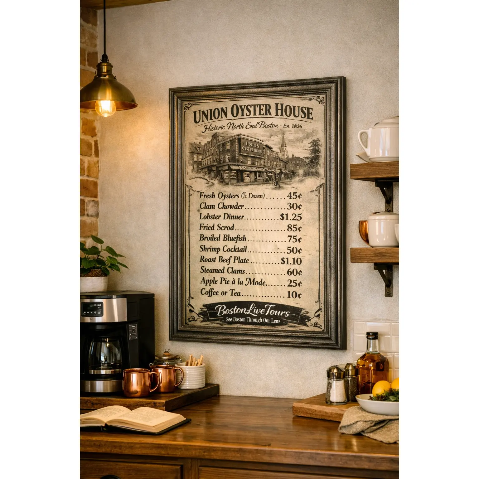 Boston, MA The Union Oyster House– 12×18 Matte Poster – Historic Wall Art”