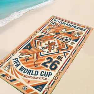 “Netherlands 2026 World Cup vintage badge towel! ‘Wij Zijn Kampioenen’ with lion, windmills & geometric chaos — Bold beach merch for Dutch fans 🔥 #Netherlands2026 #WorldCupTowel #OranjeStyle #FIFAMerch #TikTokMadeMeBuyIt”
