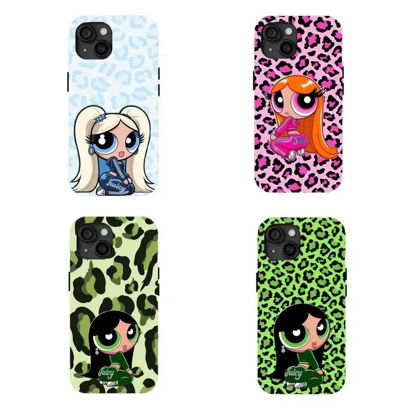 Y2k Fashion Powerpuff girls Phone case 90s Cartoon Phone Case Compatible for iPhone 17Air 16Promax 15 14 13 12 11 and for Samsung Galaxy S21-S25 Perfect  for Her/Him Girly Phone Cases lovely gift Peony Floral wildflower Cute Monkey Custom Monogram Pink
