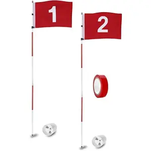 6ft Golf Flagstick - Portable 5-Section Design for Backyard Putting Green & Driving Range - Flag Hole Cup Set Gift Idea