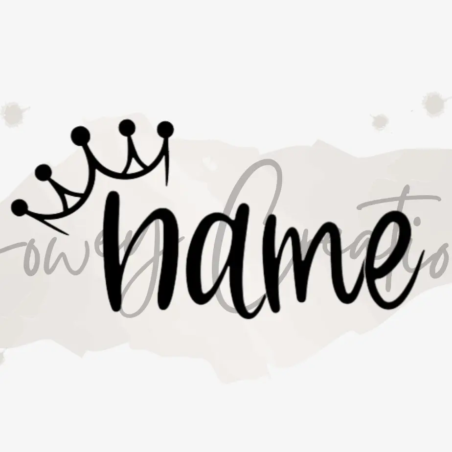 Customizable Name with Crown - Automotive and Home Vinyl Decal **PLEASE LEAVE NAME CHOICE IN NOTES AT CHECKOUT**