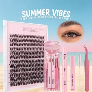 SOSIAYCICI DIY LASH CLUSTERS KIT | Start a New Life with 9mm-16mm Mixed Clusters Thin Natural Daily DIY Lash Extension Kit Flawless Look | Waterproof Long Lasting Bond and Seal Glue Remover Applicators and Brush | Salon Quality Style Change for Beginners