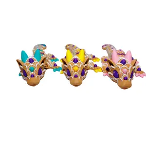 Cinderwing3D Dragon Fidget Toy 3D Printed Cookie Dragon Poseable Fantasy Creature Cute Desk Toy Gift Decor Lightweight Plastic Shelf Easter Egg Dragon - Ornaments