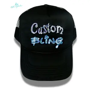 Custom Bling Cap - Trucker-Style Cap for Women and Men with Customizable Ultra-Bling Sequins, Adjustable Double Plastic Tab Back, and Soft Mesh Design
