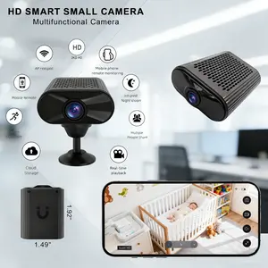 Cool tech gadgets bodycam.Mini Magnetic Security Camera 2K HD WiFi Wireless Indoor Surveillance with Night Vision Motion Detection Alarm Battery Powered Real-time Viewing for Home Office & Warehouse Monitoring