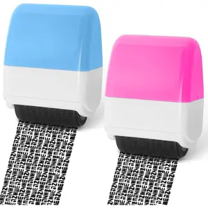 2 Pack Identity Theft Protection Roller Stamp Confidential Stamp for Mail Address ID Blackout Privacy & Security
