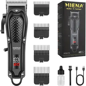 Professional Hair Clippers for Men, Cordless&Corded Barber Clippers for Hair Cutting, Rechargeable Beard Trimmer, LED Display, Gifts for Men (Black)