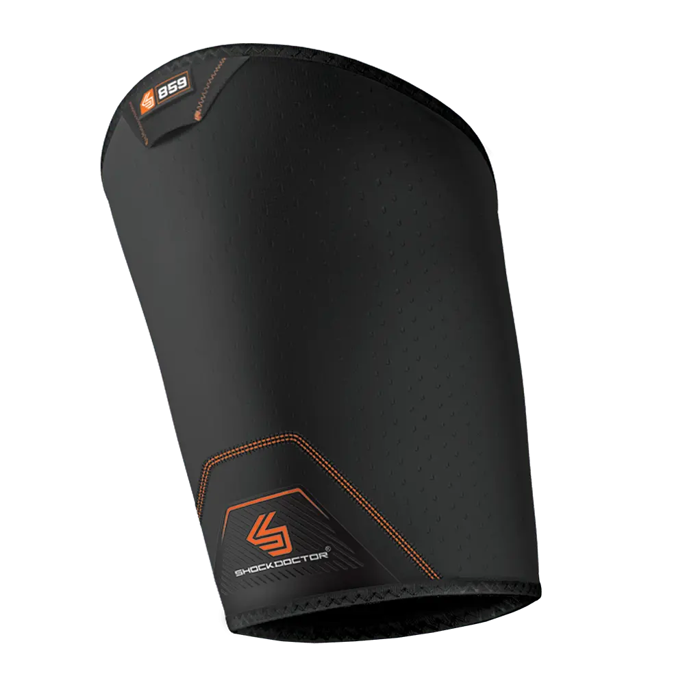 Shock Doctor Thigh-Groin Compression Sleeve Level 1 Light - Tapered Design with No-Slip Grip & Moisture-Wicking N-Tex Fabric