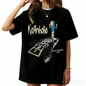 🎨 Vintage Kornholio Graphic T-Shirt – Funny Retro Cartoon Tee, Unisex Short Sleeve Shirt, 90s Edgy Streetwear, Soft Cotton Comfortable Crew Neck, Casual Everyday Outfit, Men & Women S-3XL, Trendy Graphic Tee for Fans