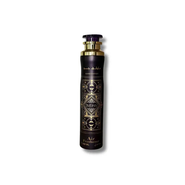 Lattafa Badee Al Oud Amethyst Luxury Scented Room Spray, 300ml Longlasting Household Fragrance with Turkish Rose, Bulgarian Rose, Oud, Vanilla, Amber - Unisex Aromatic Scents Home Fragrance Decor Air Freshener for Indoor Use, Scented Room Sprays
