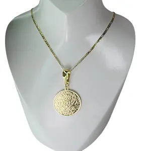 Alureza Una Pieza Canalizada Gold Laminated Necklace with 23 Inch Chain and Activation Pergamino Sacred Code 71924 for Powerful Alureza