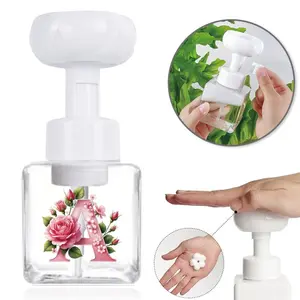 250ML Flower Shape Foam Bottle, Portable Press Type Pump Head Foam Bottle, Multifunctional Facial Cleansing Foam Bottle, Bathroom Accessories, Soap Dispenser