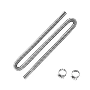 Summervibes VEVOR Exhaust Hose, 58.7 inch Stainless Steel Exhausts Hose, Diesel Heater Flexible Exhaust Pipe with 2 Hose Clamps, Exhausts Hoses Kit Diesel Heater Accessories for 2KW 5KW 8KW Diesels Heaters