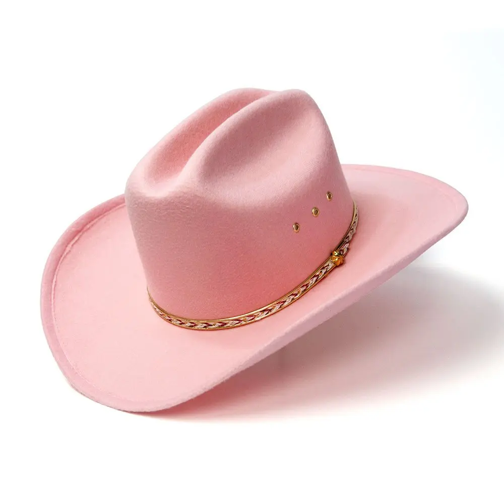 Pink Felt Finish Western Cattleman Hat