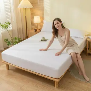3pcs Solid Elastic Fitted Sheet, Non-Slip Mattress Protector, Full Coverage Deep Pocket Fits Thick Mattress, Soft Breathable Skin-Friendly Fabric, Wrinkle-Free Hotel Bedding