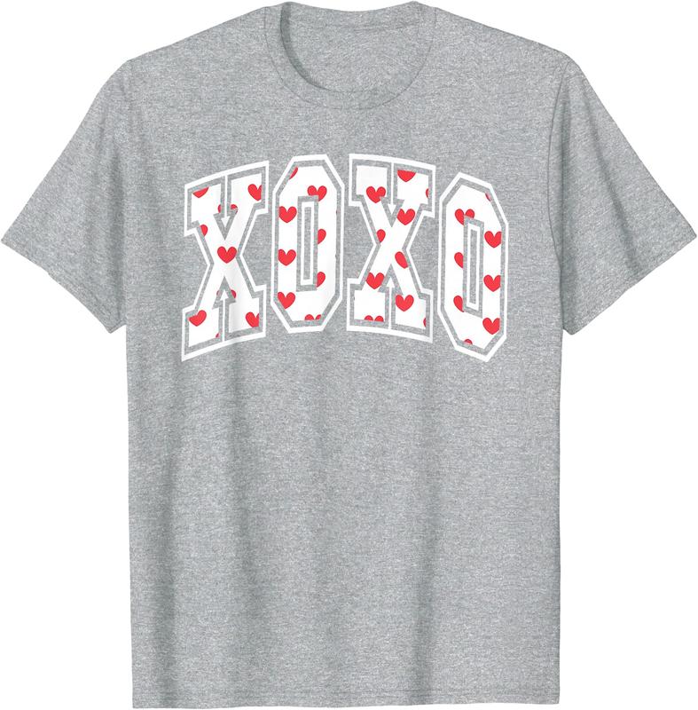 Gildan XOXO Valentine Heart Retro Valentine Gifts for Men Women T-Shirt Heavy Cotton 100% Ethically Grown US Cotton Classic Fit Crew Neckline