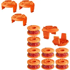 13 Pack WA0010 Trimmer Line Compatible with Worx Weed Eater, 0.065" Autofeed Replacement Trimmer Spool for Worx String Trimmer(8 Line Spools + 5 Caps)