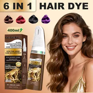【CGB】6 in 1 Hair Dye Comb, Home-Use Dye, Hair Dye shampoo, Hair Color for Grey Coverage, Long-Lasting Color, Herbal Ingredients, Ammonia-Free, Haircare