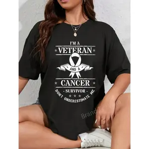 100% Cotton Cancer Survivor Veteran Chemotherapy Warrior T-Shirt