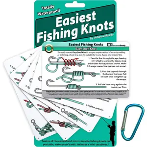 Easiest Fishing Knots: Waterproof Guide on How to Tie 12 Simple Fishing Knots with Mini Carabiner, Perfect for Beginners