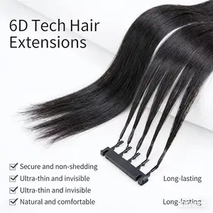 Custom 6D Hair Extensions Real Hair Seamless Hair Extensions Clip-in Hair Extensions 6D Hair Extensions