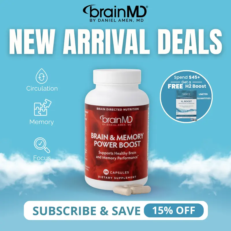 Brain & Memory Power Boost | BrainMD | 120 Capsules | Memory & Cognitive Function Support | Focus, Mental Clarity & Circulation Support | PhosphatidylSerine, Ginkgo Biloba & Acetyl-L-Carnitine