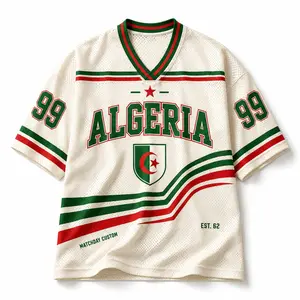 Personalized Algeria Soccer Jersey, Custom Name and Number Retro Cream Green Red Football Fan Shirt, Custom Algeria Soccer Jersey, Personalized Name Number Cream Football Game Day Fan Shirt