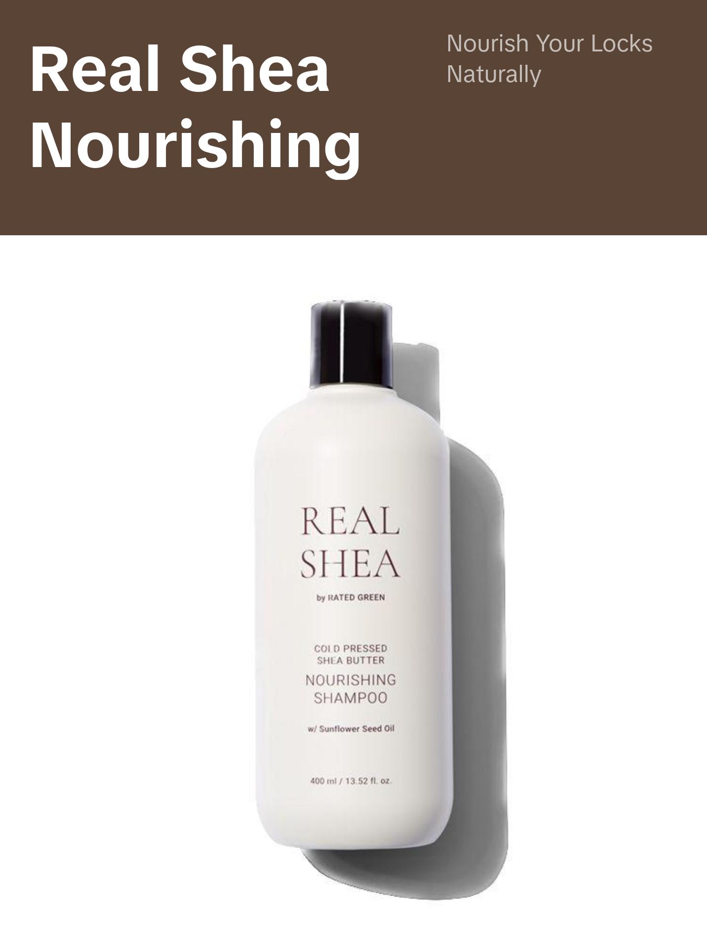 Rated Green Real Shea Butter Nourishing Shampoo for Dry, Curly and Damaged Hair Cleansing Conditioner