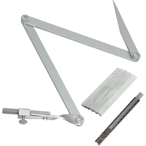 Radius Marker - Up to 24" Radius, Aluminum Radius Marker with 5 Soap Stone & SoapStone holder, Foldable Pocket-Size Standard Radius Marking Tool