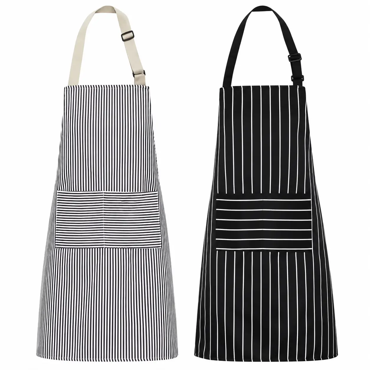2-Pack Kitchen Aprons for Women & Men – Adjustable Unisex Chef Bib Aprons with 2 Pockets for Cooking, Baking & BBQ, Kitchen apron, Cooking Apron