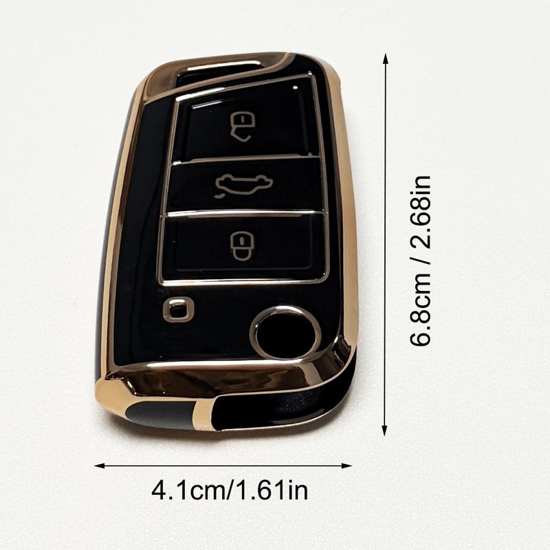 for Volkswagen Key Protection Cover Key Fob Protector Soft Durable Tpu Material 360 Degree Protection for VW Golf Gti Tiguan Atlas Polo Jetta 3 Buttons